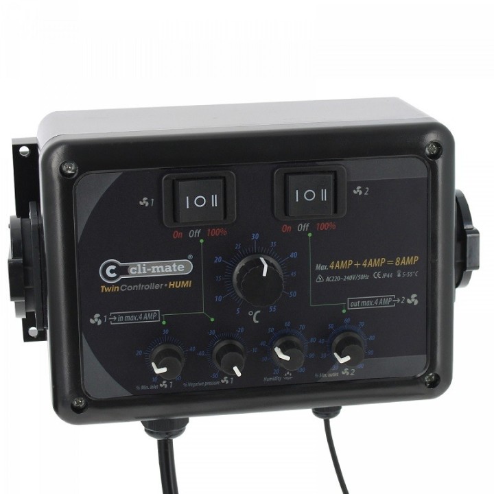 Cli-Mate Twin Humi 4+4A temperatuur vocht gecombineerde sturing | Controle Klimaat