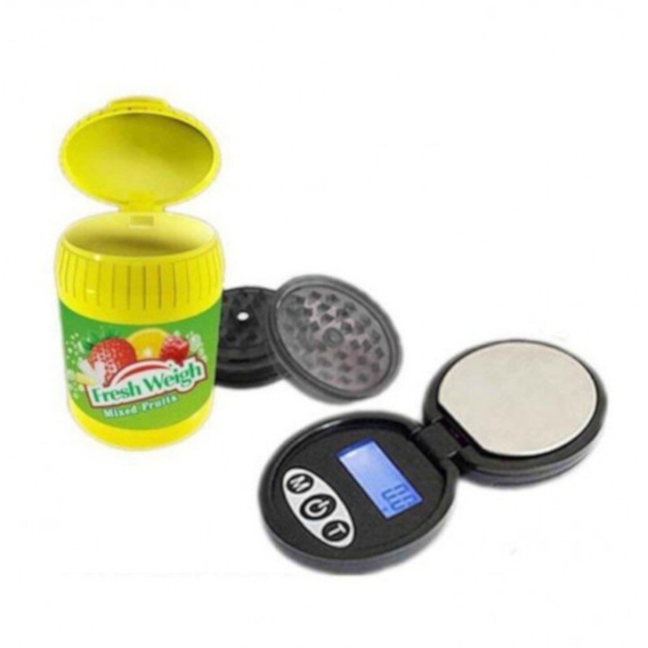 Snoepdoos Weegschaal 0.1g 500g grinder tweedelig praktisch | Precisie Weegschaal