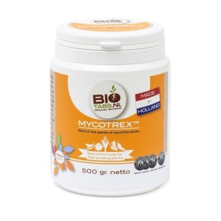 Biotabs Mycotrex 500g verpakking aarde kokos toepassing detail | Biotabs